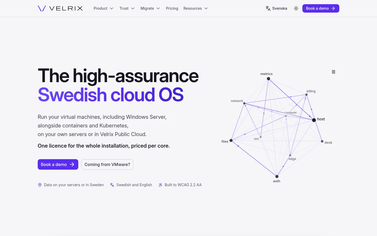 Velrix. Run virtual machines, Windows Server, containers and Kubernetes under one per-core licence.