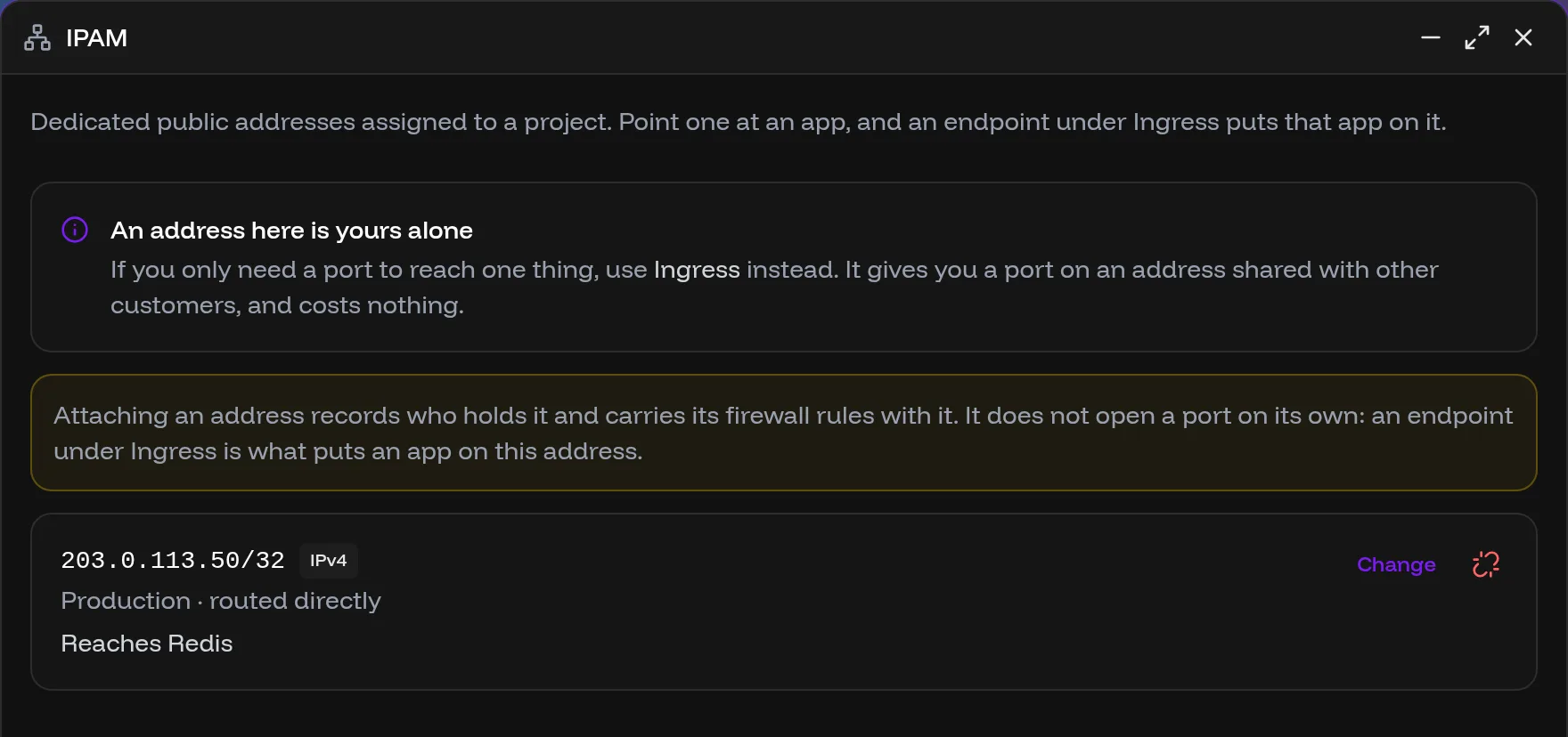 A shared address or one of your own